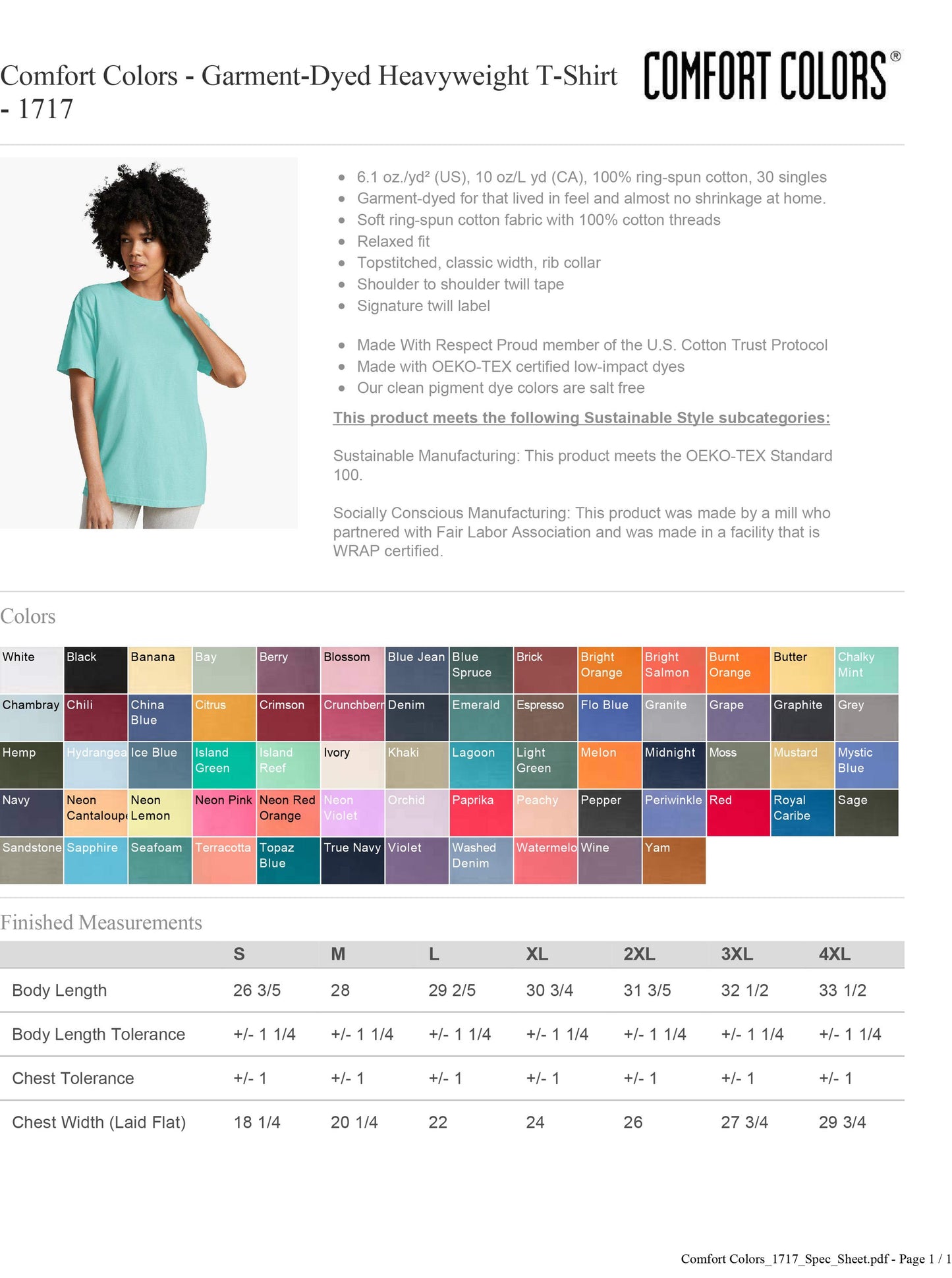 a women's t - shirt with different colors and sizes