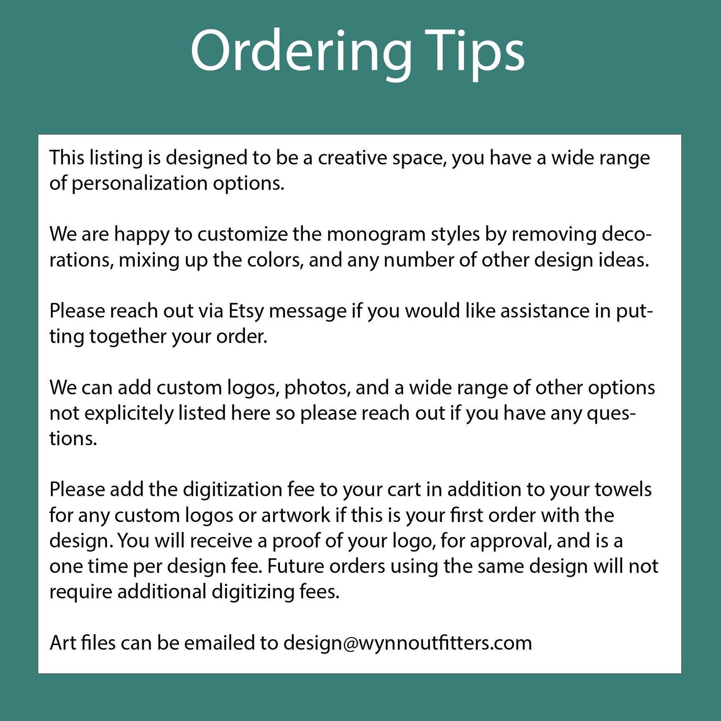 a piece of paper with the words ordering tips
