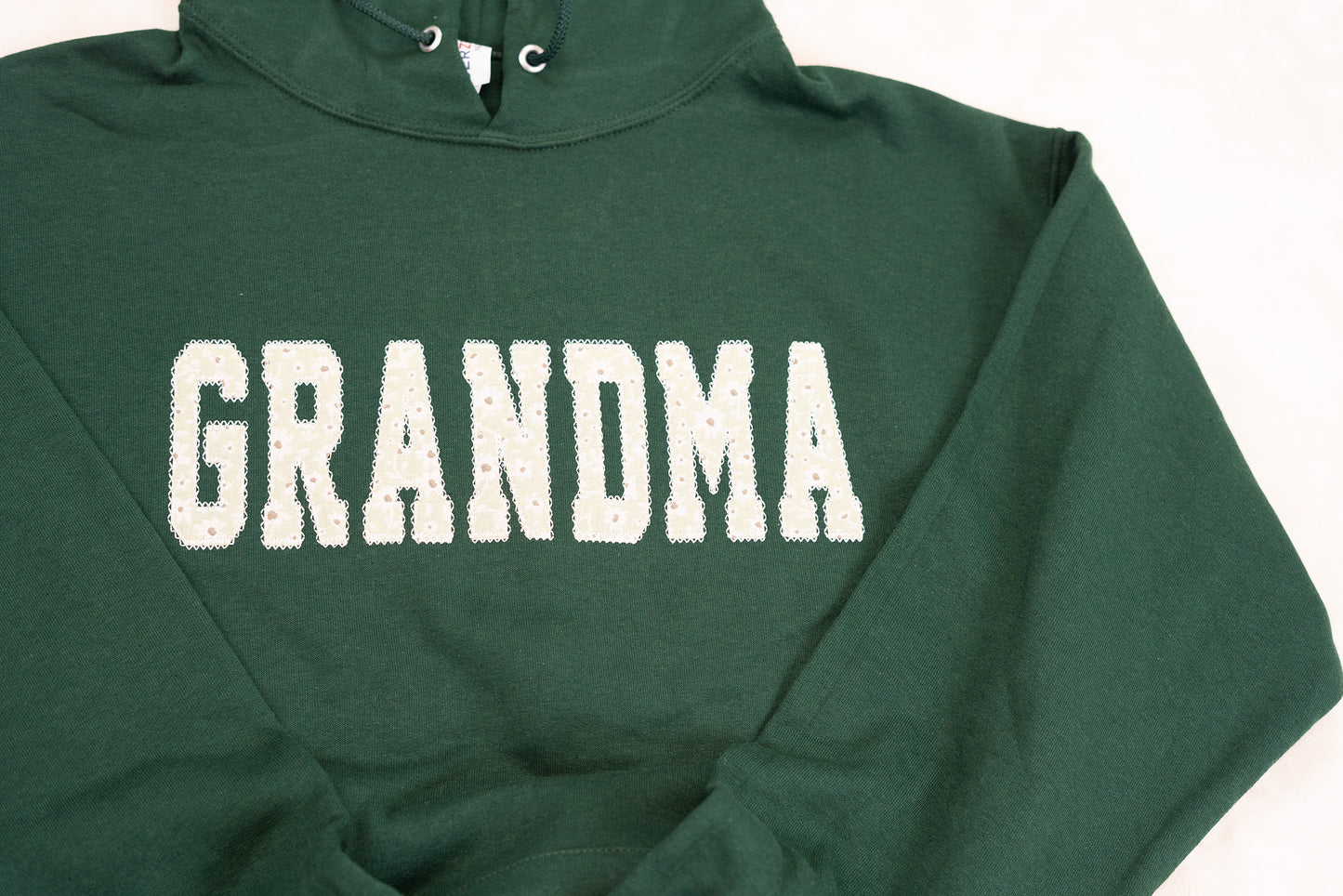 Simple Green Floral Custom Hoodie (Straight Letters)