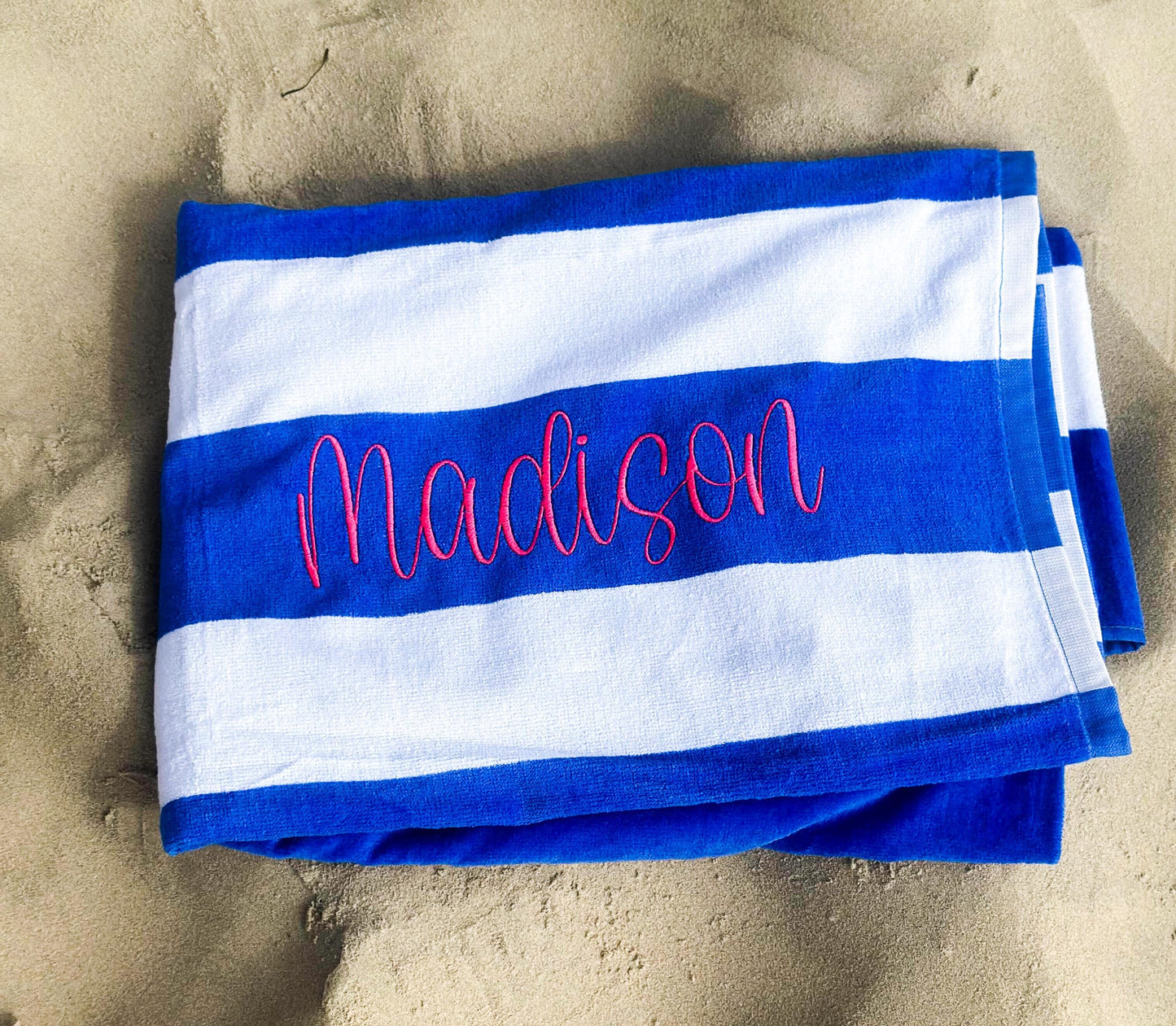 a towel with the word madison written on it