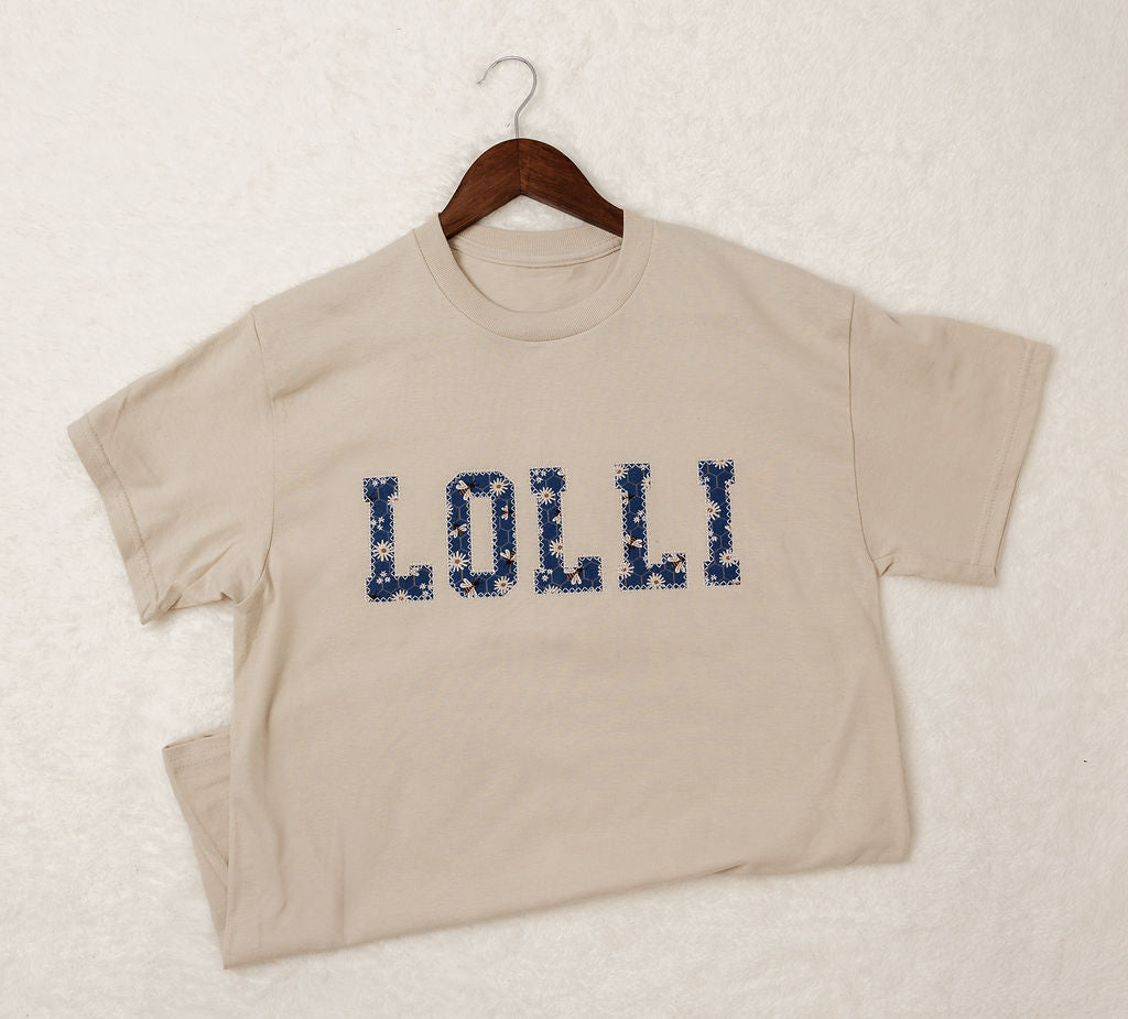 t-shirt with embroidered lettering