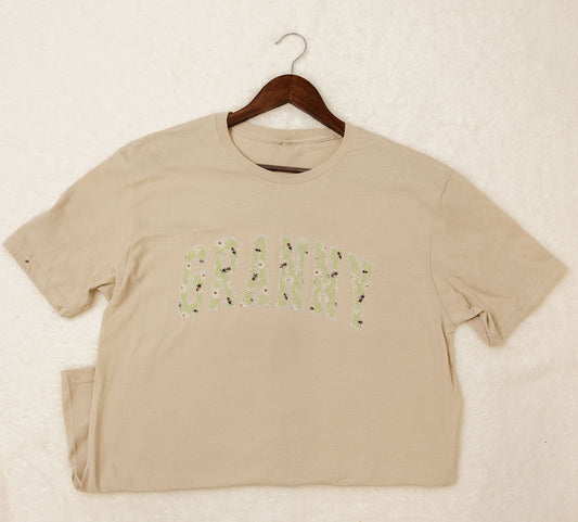 Green Bee Fabric Custom T-Shirt (Curved Letters)