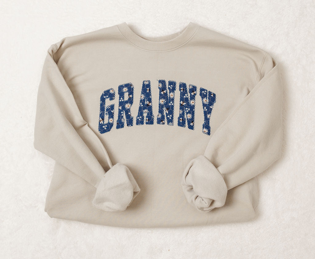 sweatshirt with embroidered lettering